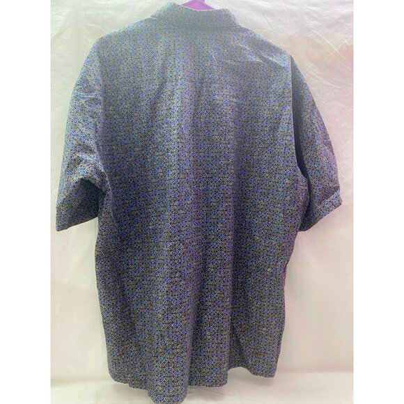 Tori Richard Honolulu XL 100% Cotton Blue with Multi-Color Swirls Collard Shirt - Picture 2 of 4